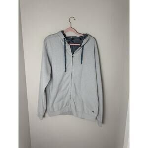 DKOTA Gray Full Zip Hoodie Cotton Polyester Fleece Hooded Men's Size L